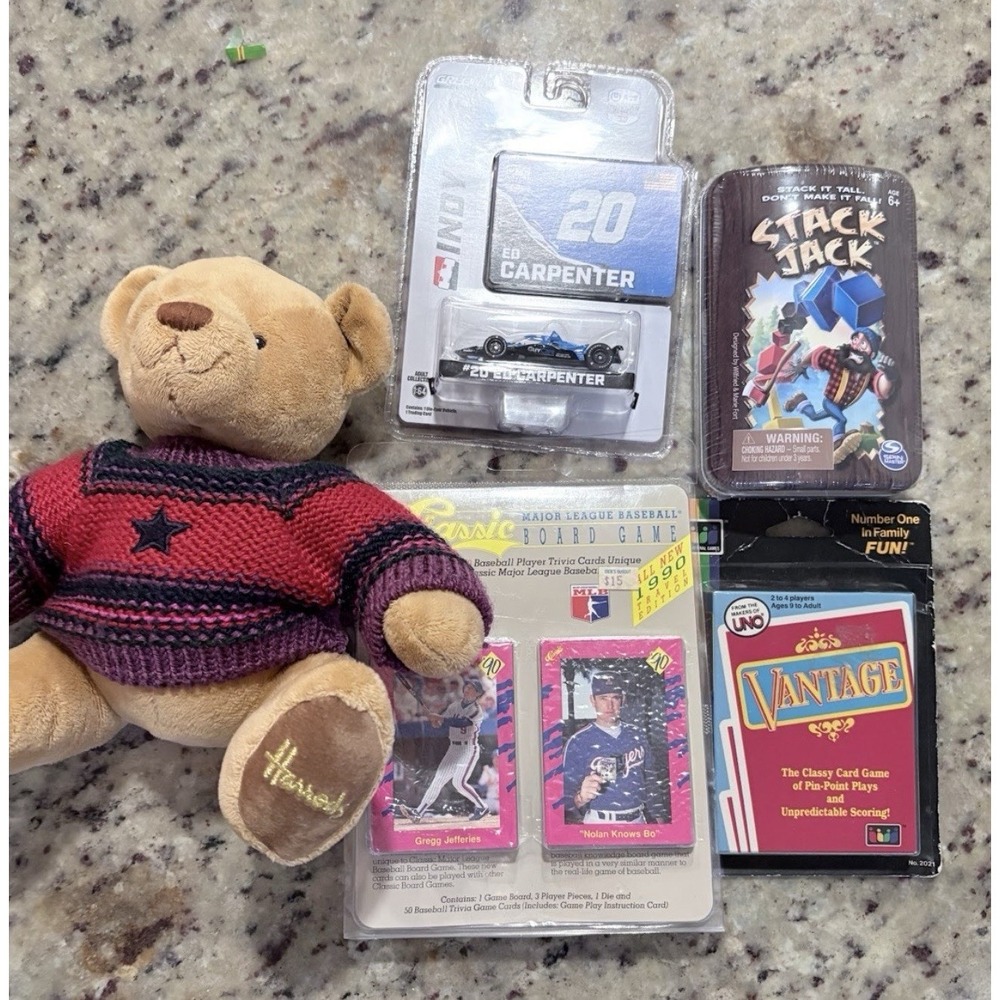 Lot of 5 Mixed Toys Teddy Bear GreenLight IndyCar Ed Carpenter Sealed Games